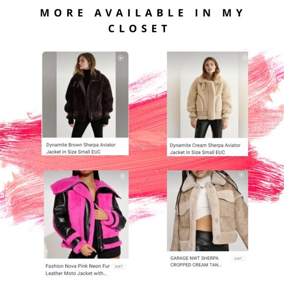 Cropped Cream Sherpa Teddy Jacket NWT Garage - Picture 17 of 17